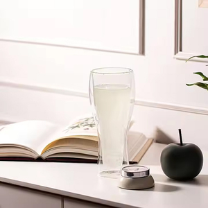 Vaso de Vidrio de Borosilicato de Alta Calidad con Aislamiento Térmico, Vaso <span class=keywords><strong>Pilsener</strong></span>, Vaso Highball de 15 oz, Vasos de Cerveza de Doble Pared, Vaso para Jugo - Product Image 6