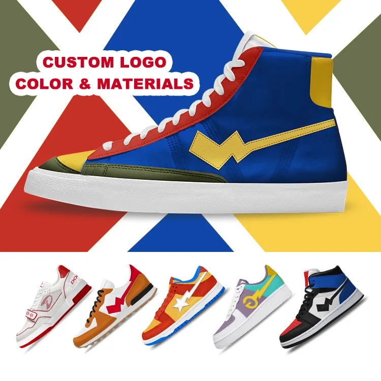 Custom Logo Wholesale New Design Private Label Blank Hightop Colorful SB White Blazeres Mid Women Casual Canvas Trendy Shoe Men