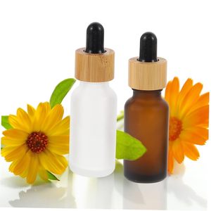 Flacons compte-gouttes en verre transparent, ambré, noir, bleu, vert givré de 10 ml à 200 ml pour huiles essentielles et sérums visage, avec échantillon gratuit pour crème contour des yeux - Product Image 6