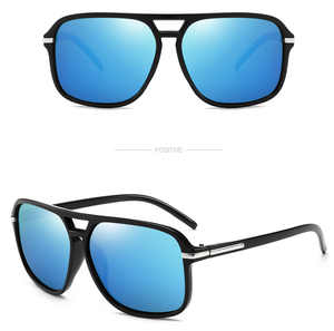 ブルーレンズパイロットサングラス男性用金属フレーム駆動シェード眼鏡 - Product Image 4