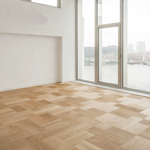 Plancher en bois d'ingénierie multicouche à chevrons larges, chêne blanc européen, motif incrusté, planchers en bois massif - Product Image 5