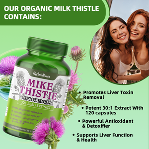 Kapsul Ekstrak Milk Thistle Label Pribadi OEM/ODM, Suplemen Pendukung Kesehatan Hati Silymarin untuk Dewasa, Kapsul Pembersih Hati yang Sehat - Product Image 6