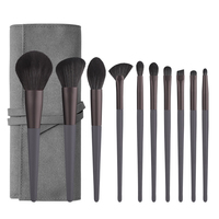 Usine 10 pièces ensemble de pinceaux de maquillage sac de brillant à lèvres pour fond de teint ombre à paupières blaireau pour l'application de poudre cosmétique de beauté