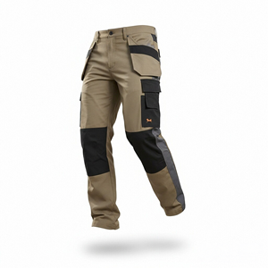 Pantalones de Trabajo Cargo Elásticos para Hombre DA con Múltiples Bolsillos para Rodilleras y Cremallera de Rayón - Product Image 1