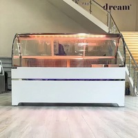 Comptoir de service à angle droit avec dessus plat pour supermarché commercial, vitrine réfrigérée pour viande, congélateur, réfrigérateur de type vitrine