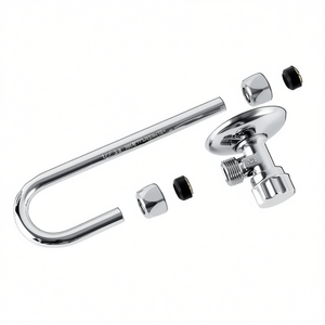 Grifo de lavabo con tubo en J de 1/2 a 3/8 pulgadas, acabado cromado, accesorio para grifo de baño - Product Image 3