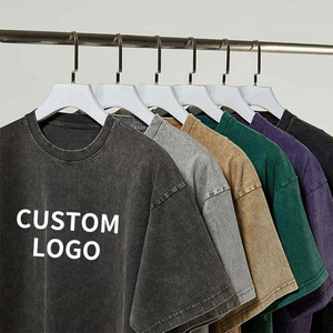เสื้อยืดวินเทจทรงโอเวอร์ไซส์ ผ้าคอตตอนหนานุ่ม สกรีนโลโก้ได้ ทรงหลวม สไตล์สตรีทแวร์ - Product Image 1