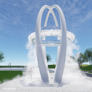 Escultura de Metal Vincentaa, anillo de niebla de agua personalizado, instalación artística, escultura grande utilizada para la plaza del parque al aire libre - Product Image 6