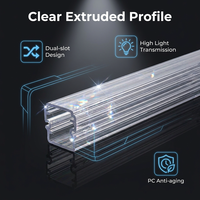 Haute transparence et absence de décoloration de la coque protectrice de la barre lumineuse LED, la décoration de meubles est éclairée.