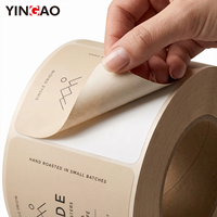 Autocollants personnalisés Yingao, impression UV imperméable, étiquettes minimalistes pour torréfacteur de café d'origine unique, rouleau élégant, raffiné, durable