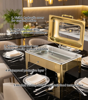 Set Perlengkapan Pemanas Makanan Buffet Emas Mewah Harga Spesial MIAOCAI Rectangle dari Stainless Steel untuk Pesta Pernikahan