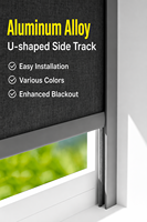 Store Enrouleur NANO Sans Perçage à Installation Facile avec Rails Latéraux, Protection Solaire, Conception Brevetée pour Bureau et Domicile
