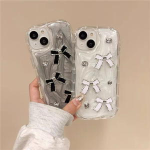 <span class=keywords><strong>Coque</strong></span> pour <span class=keywords><strong>iPhone</strong></span> 17 avec nœud en strass Luxe pour femmes Gouttes de colle Glitter Style coréen Ins Mobile <span class=keywords><strong>iphone</strong></span> 14 pour 15 Pro Max 13 16 - Product Image 1