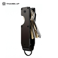 Porte-clés court en aluminium THUMBS-UP avec blocage RFID et fermeture ouverte, étui de rangement pour collectionneur de porte-clés métalliques