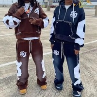 Sweat à capuche zippé personnalisé avec logo, style streetwear, broderie personnalisée, impression sérigraphique, délavé à l'acide, 100% coton, sweat à capuche oversize pour homme
