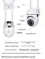 Caméras PTZ A7 1080P, caméra WiFi, caméra de sécurité domestique sans fil, vision nocturne, détection de mouvement, audio bidirectionnel, 2,4 GHz