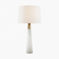Lampe de table en pierre d'albâtre espagnole naturelle, lampe de chevet, lampe de bureau, lampe de table pour chambre à coucher, café, restaurant, hôtel, lampe de table Olsen pour intérieur