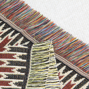 Fournisseur OEM ODM en gros de couvertures bohèmes en jacquard avec motif de tapisserie aztèque, personnalisation sur mesure - Product Image 5