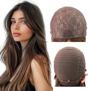 Peruca de cabelo humano virgem original brasileira 100% natural, base de seda sem cola com renda frontal Hd, loira escura, preta e personalizada