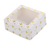 Boîtes à pâtisserie en carton à motifs géométriques avec fenêtre transparente, en gros, pour la restauration de desserts