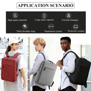 Hot Selling Unisex Large Capacity Office Business Laptop Computer <strong>Backpack</strong> Polyester Customized Logo Smart USB Charging <strong>Backpack</strong> - Product Image 6