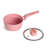 Poêle à frire en aluminium forgé de haute qualité à induction 7 pièces Casserole résistante à la chaleur Batterie de cuisine antiadhésive avec couvercle en verre