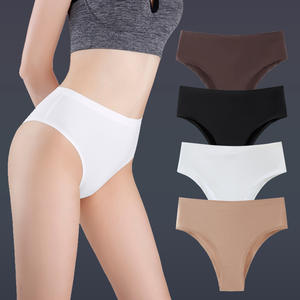 Braguitas de Bikini sin Costuras de Cintura Alta y Estilo Cheeky para Mujer, de Satén y Seda - Product Image 1