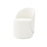 Fauteuil de loisirs minimaliste moderne et tabouret de maquillage pour salon avec dossier pivotant. Options de couleurs de tissu disponibles. Meubles de maison