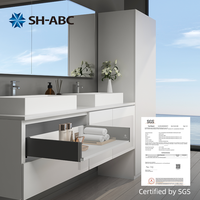 Glissières de tiroir robustes SH-ABC Slim en acier inoxydable pour armoires de cuisine, salle de bain, chambre et hôtel