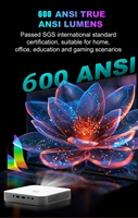Proyector DLP de Tiro Corto Full HD 1080P, 600ANSI, Alto Lumen, Mini Proyector de Videojuegos, Películas 3D, Proyector Láser 4K para Exteriores, Proyector para Reuniones