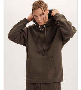 Haute qualité personnalisé unisexe 2 pièces décontracté solide Logo personnalisé 340g grande taille sweats à capuche et pantalons de survêtement ensemble coton empilé pour hommes - Product Image 4