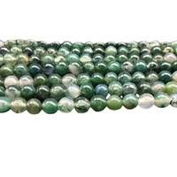 Vente directe usine – Perles rondes en pierre naturelle en gros pour bracelet DIY, agate aigue-marine, perles semi-finies vertes en brin