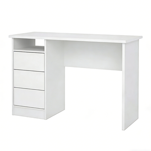 <span class=keywords><strong>Escritorio</strong></span> de Oficina Contemporáneo Blanco con 3 Cajones y Gran Espacio de Almacenamiento para el Hogar y la Empresa, Mesa de Oficina Pequeña con Cajón de Madera - Product Image 5