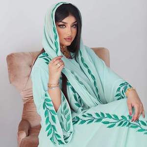 Ensemble Abaya élégant en 2 pièces pour femmes musulmanes, style Dubaï, manches patchwork, deux tons, ensemble kimono Abaya - Product Image 6