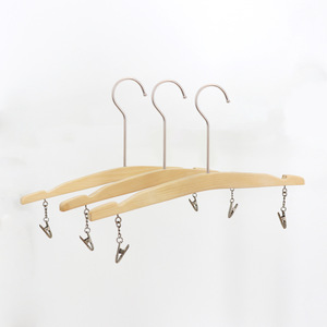 Special display hangers for lingerie stores, made of solid wood, white, non-slip, high-end household underwear hangers, logo - Product Image 5