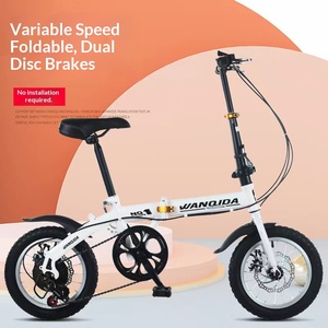 Bicicleta Plegable de Acero, 14 Pulgadas, Una Velocidad, Ligera, Portátil, para Adultos, Hombres y Mujeres, Diseño Compacto 688, a la Moda - Product Image 2