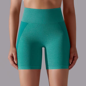 Short de sport sans couture pour <span class=keywords><strong>femme</strong></span> Jogging Fitness taille haute Push up Gym Pantalon court léger Running Yoga Legging Shorts - Product Image 4