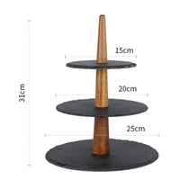 Plateau à sushis en bois Oem, supports pour gâteaux, de qualité supérieure, 3 niveaux, en carton