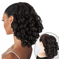 Extensions de cheveux synthétiques en queue de cheval à clipser, style Afro Loose Wave, pour femmes noires
