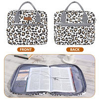 Sacs de transport de la Bible pour filles, sac de transport de la Bible en toile à imprimé léopard, sac de protection de la Bible à la mode