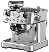 Nouvelle machine à expresso Cafetera en acier inoxydable 20 bars, machine à café à dosettes souples, machine à expresso automatique avec broyeur