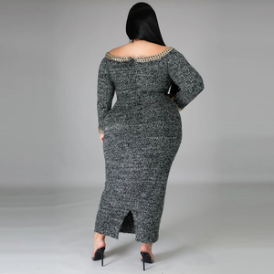 Sexy negro <span class=keywords><strong>vestidos</strong></span> de las mujeres más tamaño para Mujer plus tamaño maxi <span class=keywords><strong>vestidos</strong></span> vestido mujer grande - Product Image 4