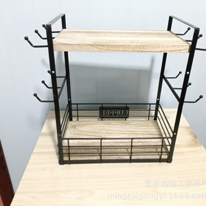 Organizador de Barra de Café Mingrui 41x35x20cm, Estante Multifuncional para Tazas, Estante de Almacenamiento de Cocina, Soporte de Escritorio, Estilo Moderno - Product Image 5