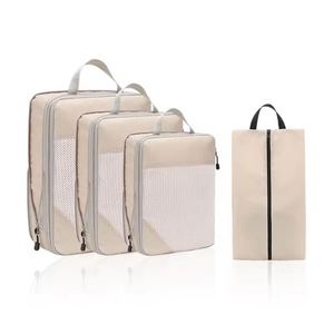 Compression Packing <b>Cubes</b> 4pcs Sets Expandable Storage Travel Luggage Organizers Bags - Product Image 1