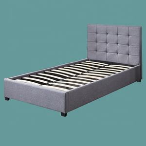 Telaio a doghe all'ingrosso in fabbrica 140x200 <span class=keywords><strong>cm</strong></span> grigio o nero include telaio a doghe con rivestimento in tessuto <span class=keywords><strong>letto</strong></span> matrimoniale imbottito - Product Image 2