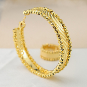 Trang Sức Khí Chất Vòng Tay Vàng Với Nhẫn Đính Kèm Vòng Đeo Tay Hạt Mở Vòng Điều Chỉnh - Product Image 3