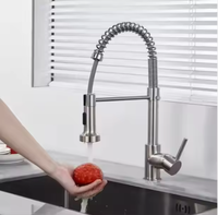 Robinet de cuisine mural moderne Mintao en laiton poli de haute qualité, avec noyau de valve en alliage de zinc, à poignée unique, pour hôtel, rotation à 360°