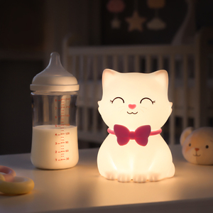 <span class=keywords><strong>Veilleuse</strong></span> LED rechargeable en silicone avec capteur tactile, 7 couleurs changeantes, lampe animale à intensité variable pour chambre d'enfant - Product Image 5
