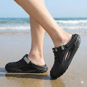 รองเท้าแตะแบบสวมสำหรับฤดูร้อน OEM สำหรับผู้หญิงและผู้ชาย ปิดนิ้วเท้า วัสดุ EVA สไตล์สปอร์ต คุณภาพเยี่ยม เหมาะสำหรับใส่ในสวน กันน้ำ ด้านบนเป็นตาข่าย น้ำหนักเบา - Product Image 5