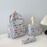 Japanse stijl fruitprint kersen dames studenten casual frisse stijl middelbare school reisrugzak lente polyester rits